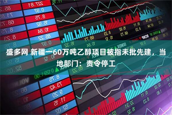 盛多网 新疆一60万吨乙醇项目被指未批先建，当地部门：责令停工